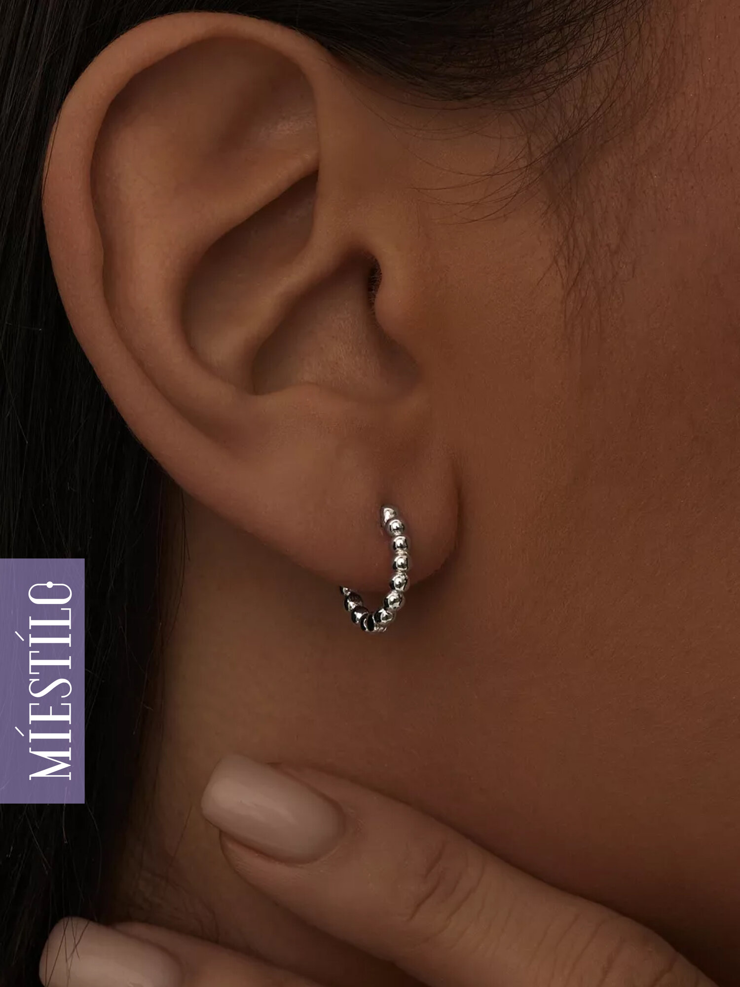 Серьги конго MIESTILO, серебро, 925 проба, родирование
