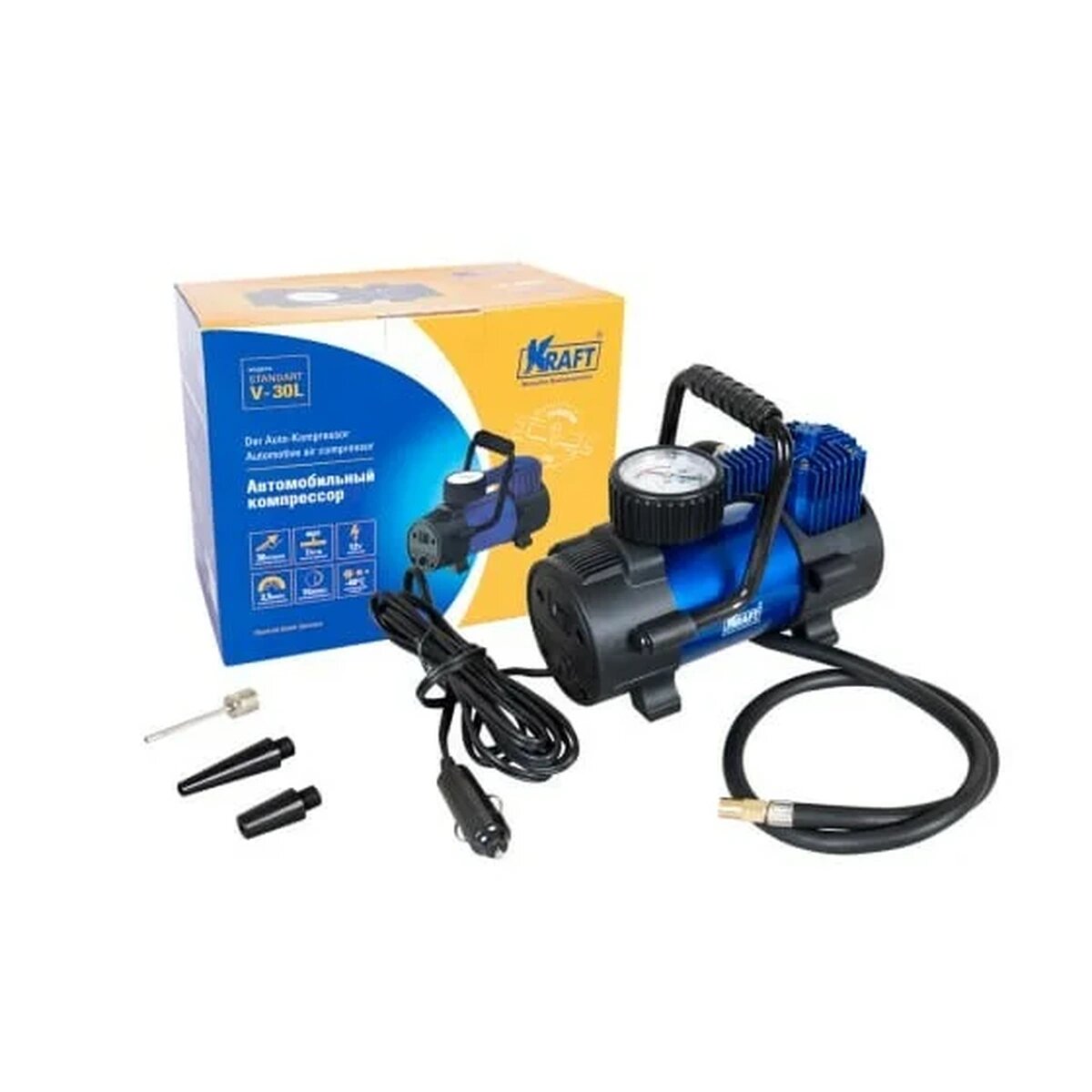 Компрессор KRAFT STANDART V-30L 3 насадки в сумке