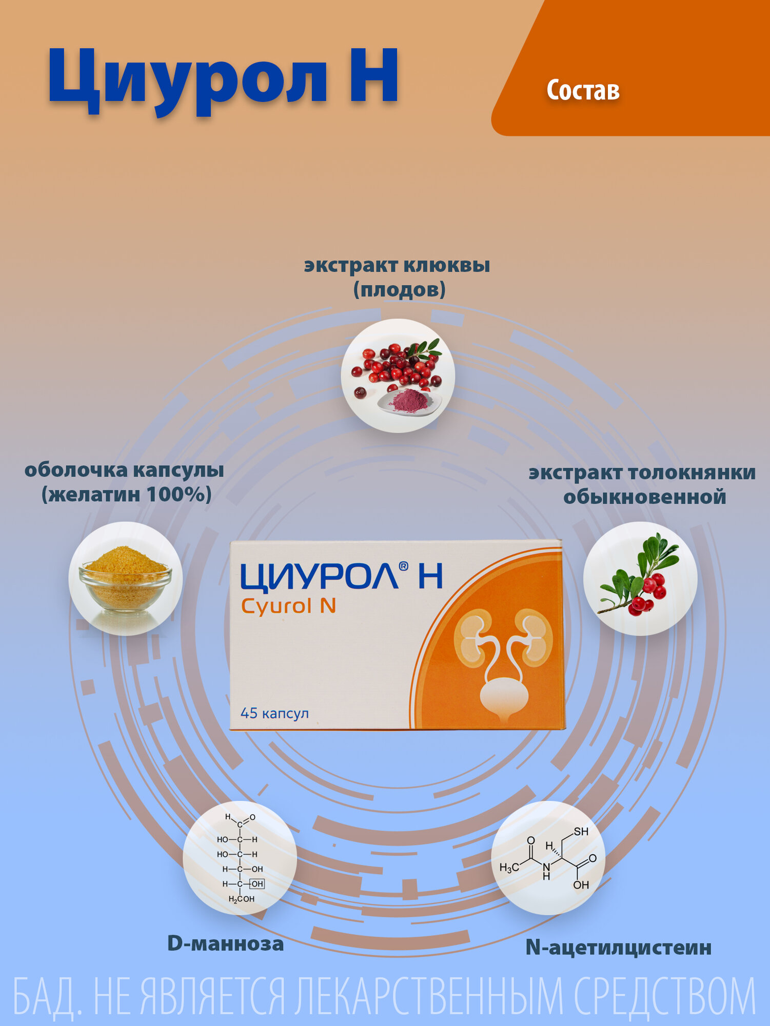 Бад Для Мочеполовой Системы Циурол Н улучшение работы мочеполовой системы 45 капсул массой по 0,725г.