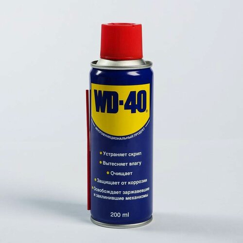 Изображение товара Универсальная смазка WD-40, объем 200 мл, 1 штука, аэрозольный баллон