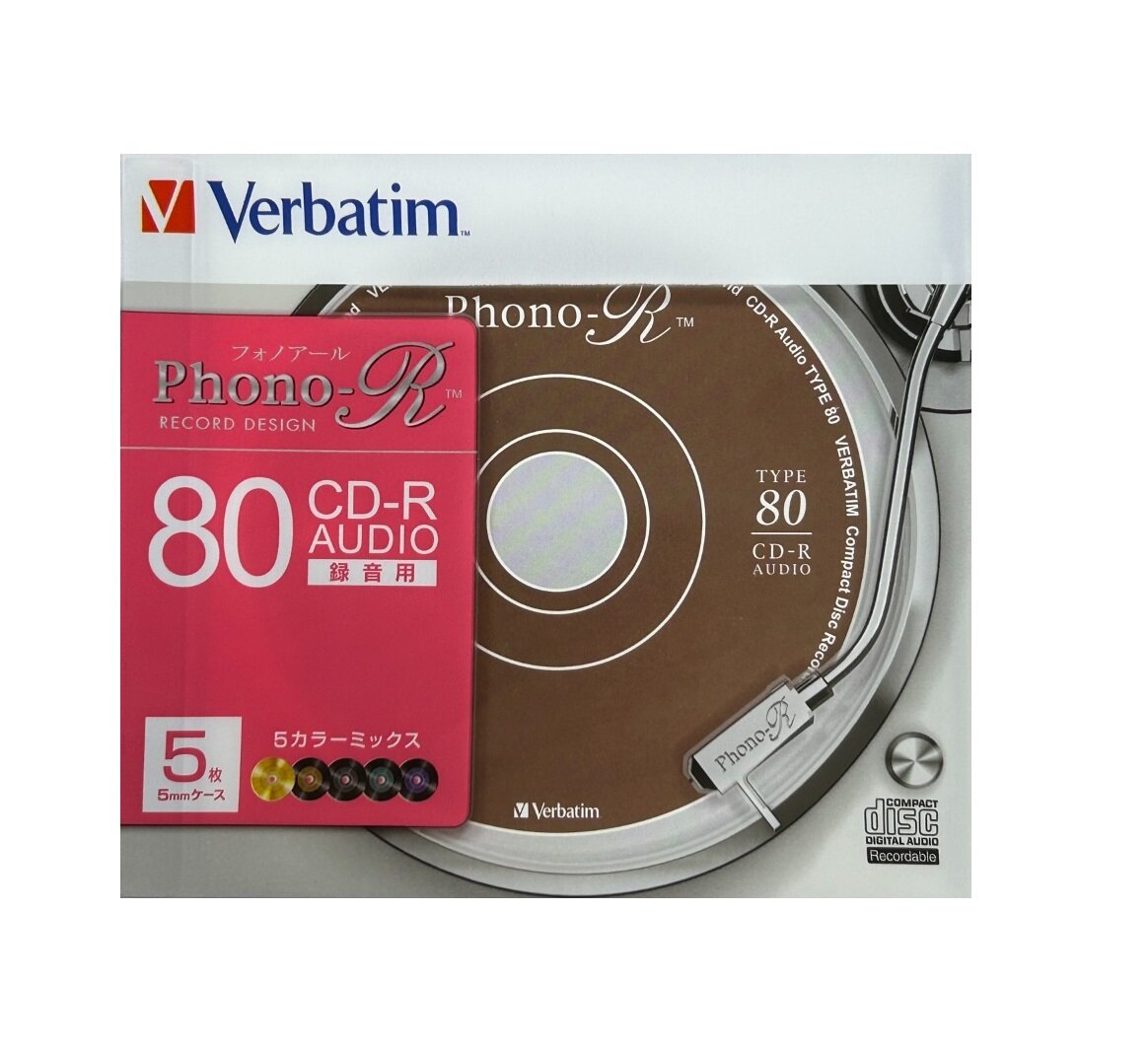 Диск Verbatim CD-R 80min AUDIO (Phono-R) Jewel 5 шт в комплекте