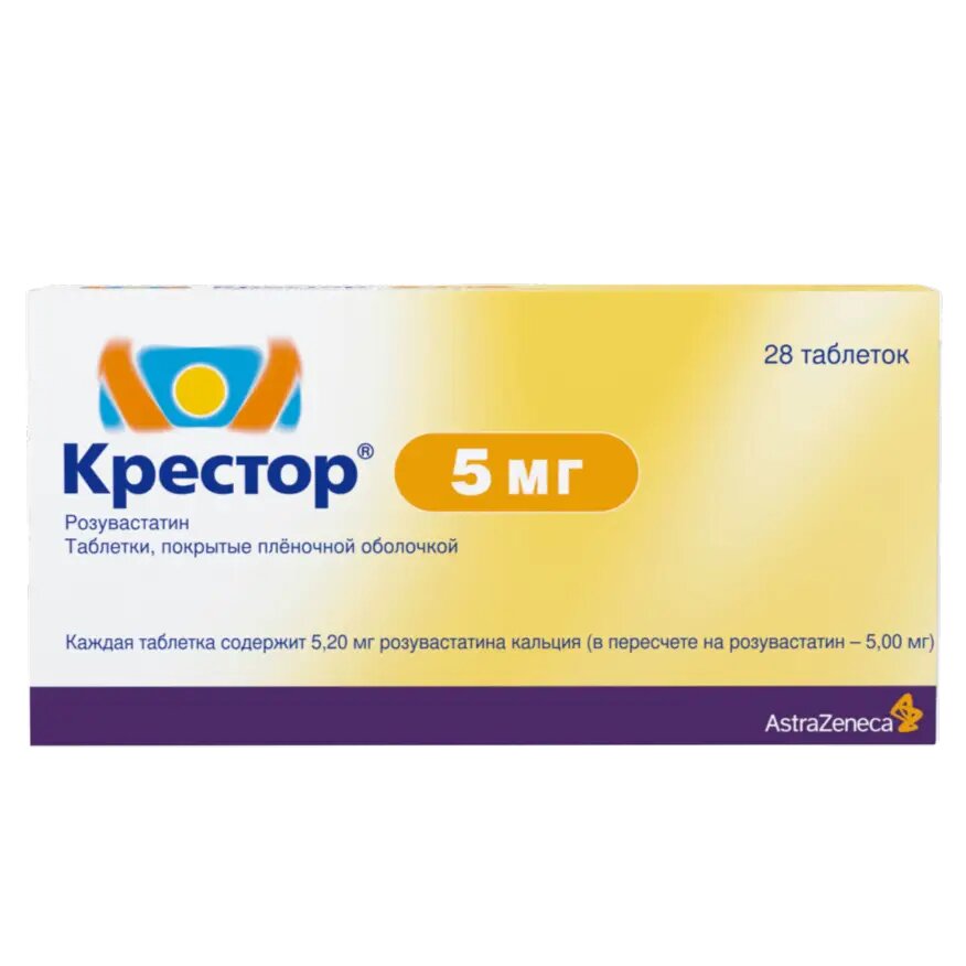 Крестор таблетки покрыт. плен. об. 5 мг 28 шт