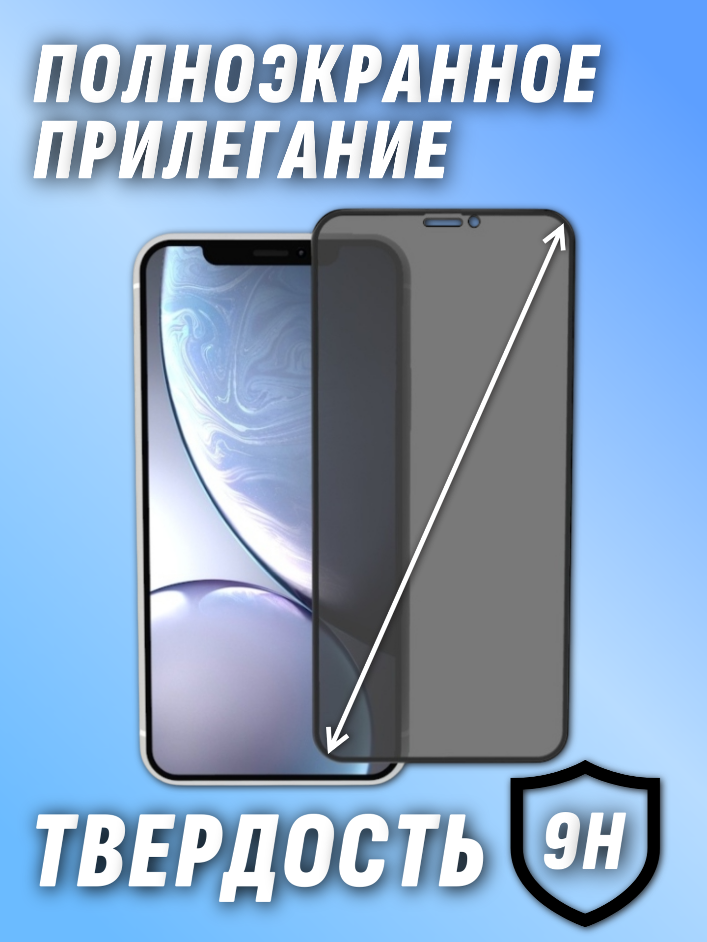 Защитное стекло IPhone 17 Air антишпион олеофобное броне покрытие Айфон эйр — фото 1