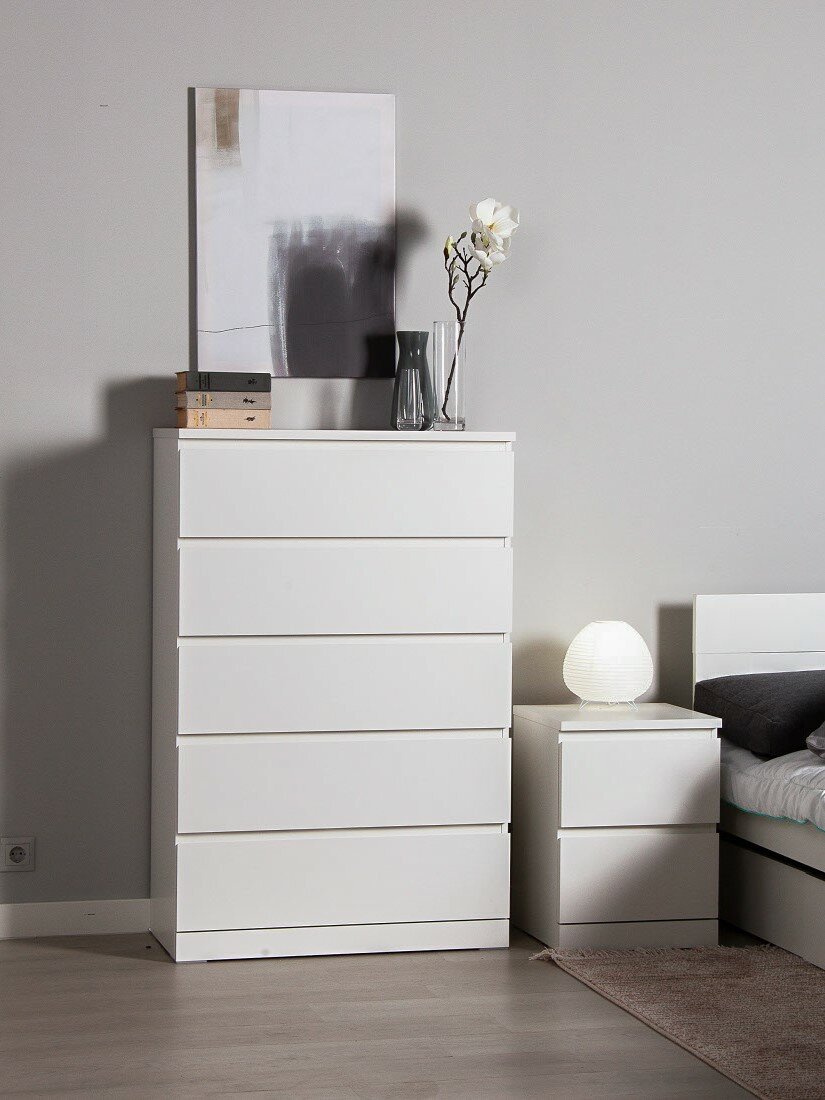 Комод для одежды белый с ящиками, 80х40х123 см, эмаль, Гуд Лакк Варма