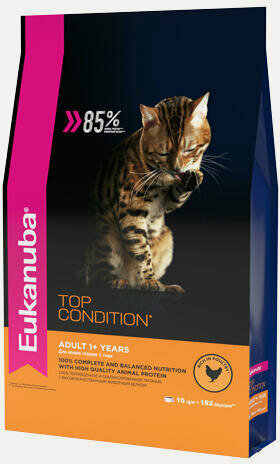 Изображение товара EUKANUBA ADULT TOP CONDITION 10 кг сухой корм для взрослых кошек с домашней птицей