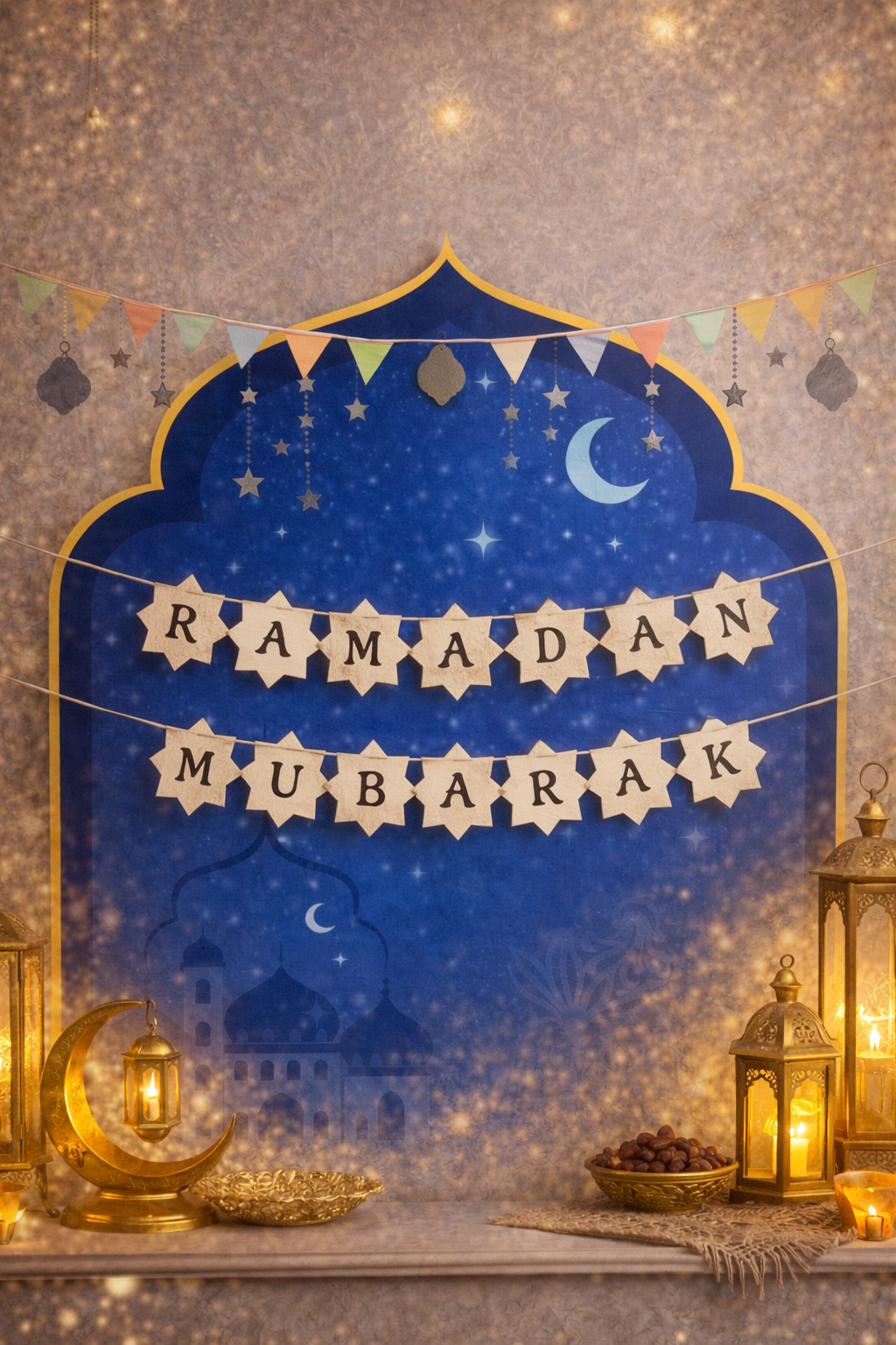Украшение для дома Ramadan Mubarak — праздничный декоративный баннер на Рамадан