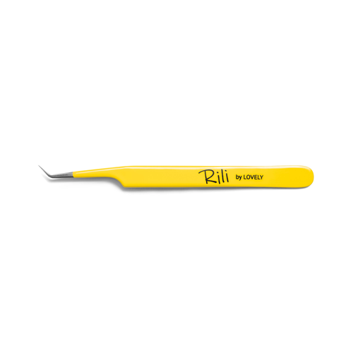 Пинцет для наращивания Rili тип L (7 мм) (Yellow line) пинцет для наращивания ресниц rili black line тип l 7mm