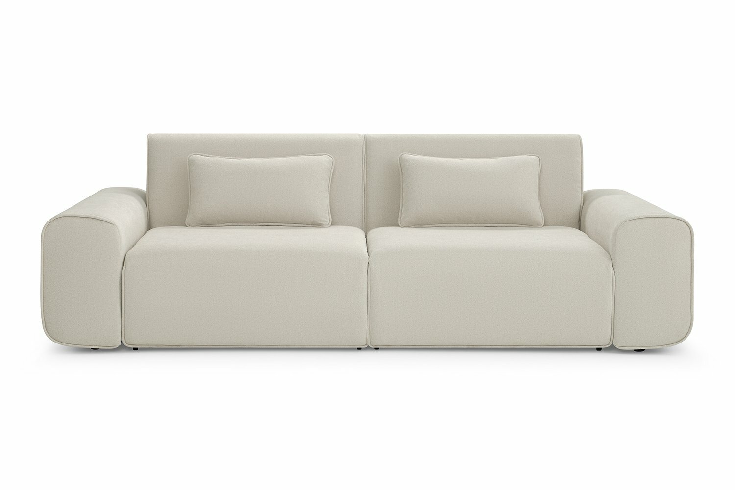 Диван-кровать SOLANA Оливер, обивка букле, 265х86х113 см, прямой, цвет светло-бежевый — фото 1