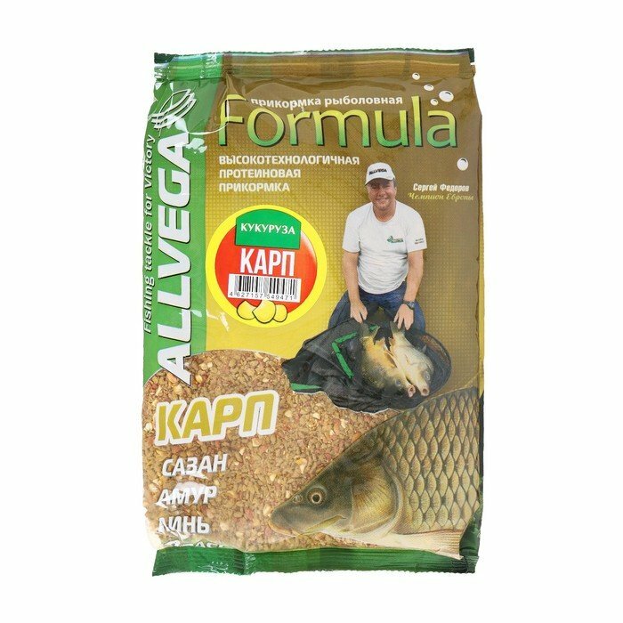 Прикормка Allvega Formula Carp Sweetcorm карп кукуруза 900 г (комплект из 7 шт)