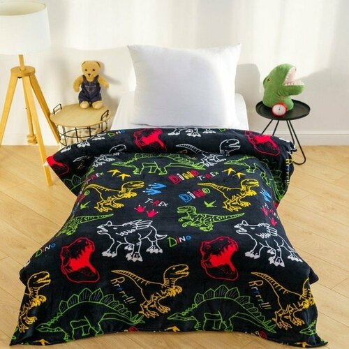 Плед Павлинка Дино контур 100х150см аэрософт 190гм 100 полиэстер комплект из 3 шт 2386₽