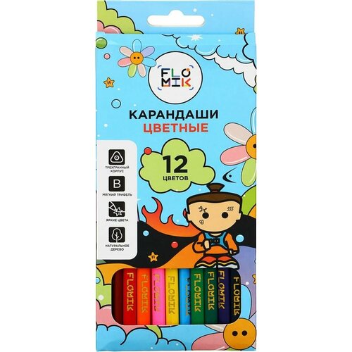 Карандаши цветные Flomik Премиум 12 цветов 1шт