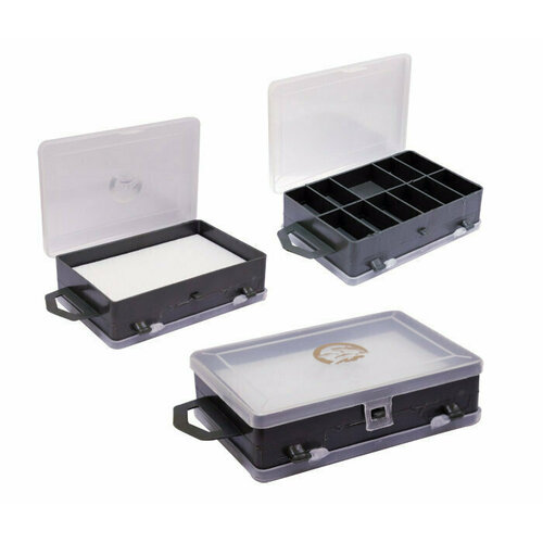 фото Коробка три кита тк-14 с изолоном (11.5 х 8.5 х 3.5см), для блёсен и мормышек, 2-х сторон.(11+1 отд)