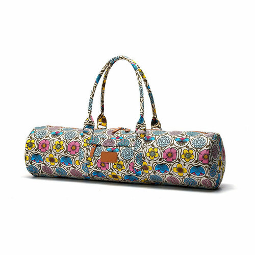 Хлопковая сумка для йога коврика Flowers