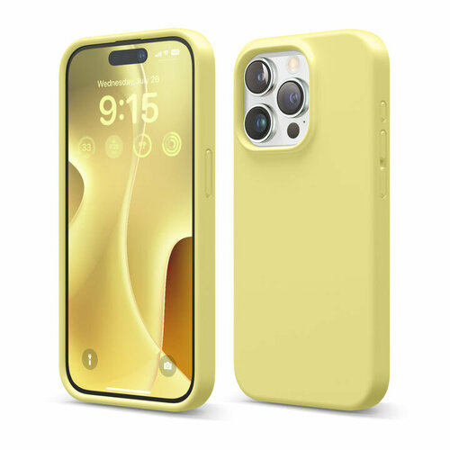 Elago для iPhone 15 Pro чехол Soft silicone (Liquid) Yellow