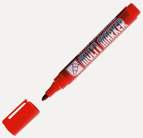 Изображение товара Маркер промышл. перманентный фетровый красный CROWN MULTI MARKER (толщ. линии 3.0 мм. Цвет красный) (CPM-800Red) (CROWN маркеры)