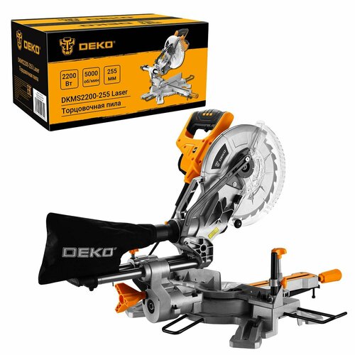 Торцовочная пила с протяжкой DEKO DKMS2200-255 Laser 2200 Вт Ростест EAC 23000₽