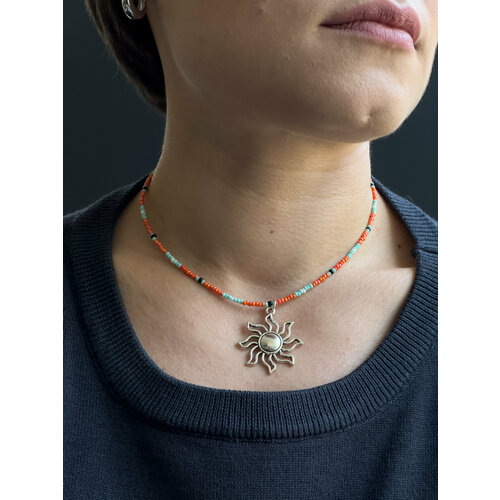 Чокер SOROKA, бисер, длина 37 см, оранжевый