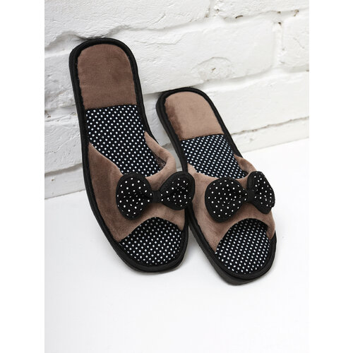 фото Тапочки albery бантик, размер 40-41, коричневый