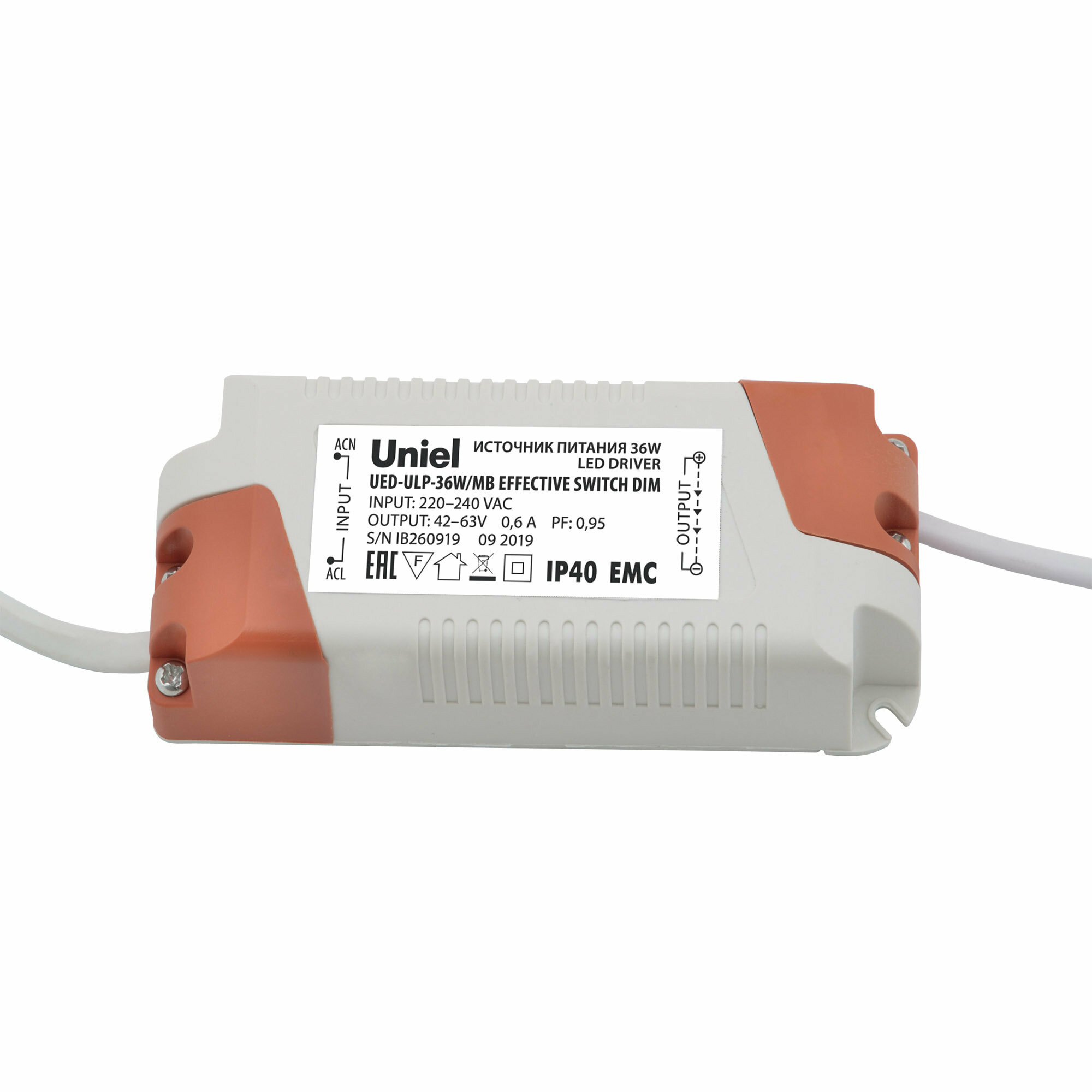 Блок питания токовый (AC-DC) 600mA 36W UL-00006034 UED-ULP-36W/Y EFFECTIVE