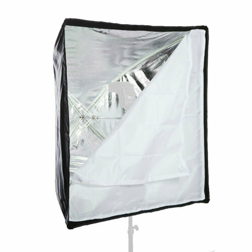 Комплект зонт-софтбокс с отражающим серебряным куполом 80 х 80 см и съемным диффузором Fotokvant U-8080SO