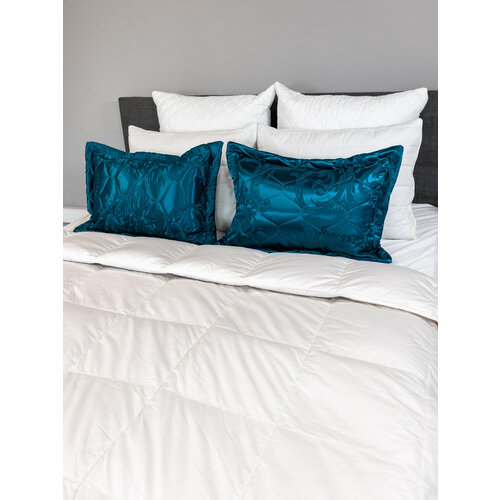 Комплект наволочек 50х70 стеганый жаккард 2 шт синий 850₽