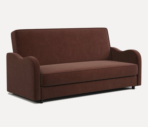 Изображение товара Диван-книжка Классика В 140х190 см, прямой, раскладной, велюр Дрим шоколад