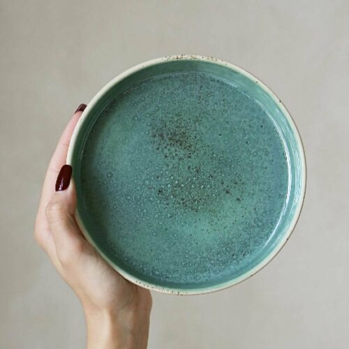 Тарелка с бортом зеленая 1 шт 533₽