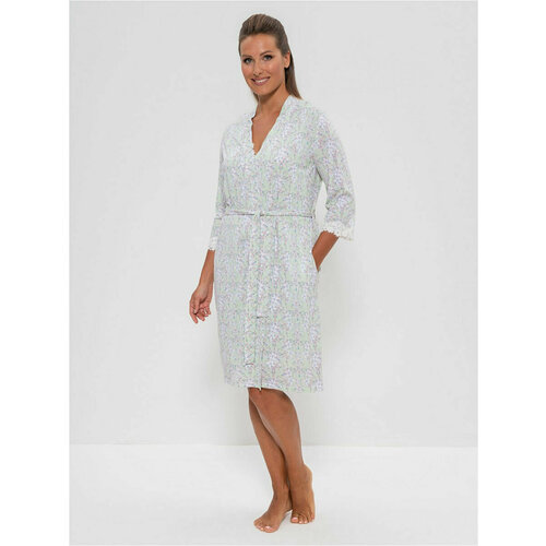 фото Халат cleo, размер 48, зеленый, бирюзовый