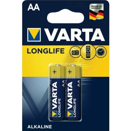 Батарейка Varta LONGLIFE LR6 AA 04106101412 BL2 Alkaline 1.5V батарея varta longlife power lr14 bl2 alkaline c 2шт блистер