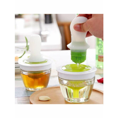 Кулинарная емкость для масла с силиконовой кисточкой и дозатором
