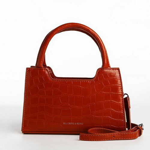 фото Сумка тоут сима-ленд, фактура под рептилию, коричневый сима-лэнд