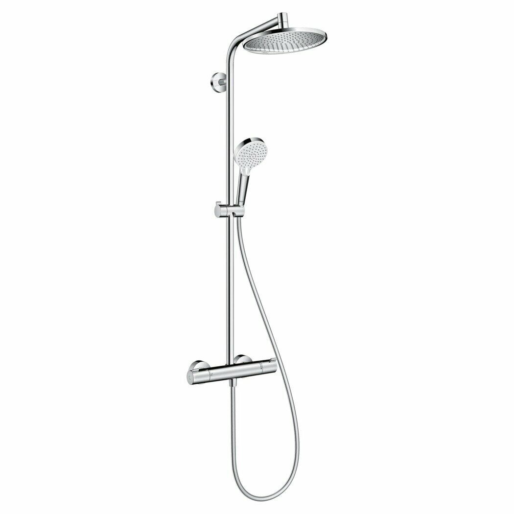 Ручной душ hansgrohe Crometta S 240 1jet Showerpipe EcoSmart 27268000 хром 1600 мм