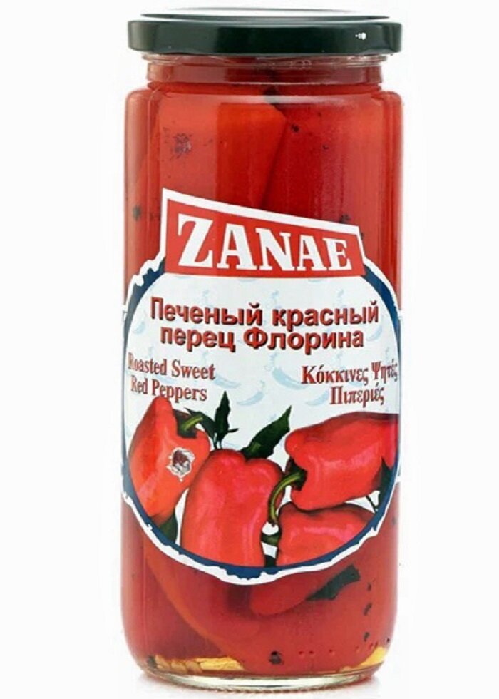 Красный печеный Флорина сладкий перец ZANAE, Греция, ж/б, 450гр