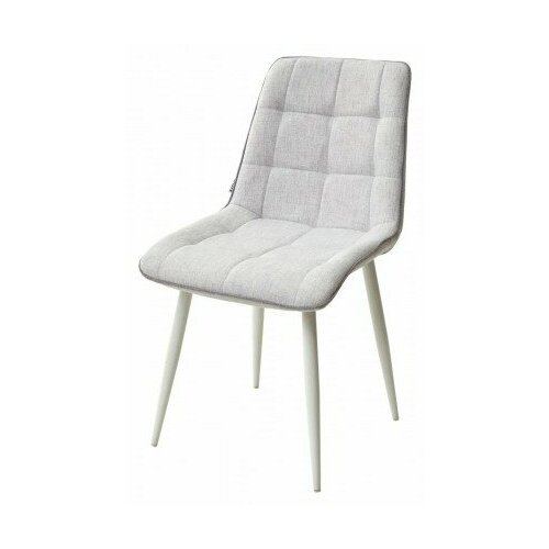 Стул CHIC светло-серый, ткань/ белый каркас