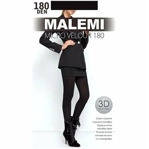 Колготки Malemi, размер 3, черный колготки malemi micro velour 70 den размер 3 черный мультиколор