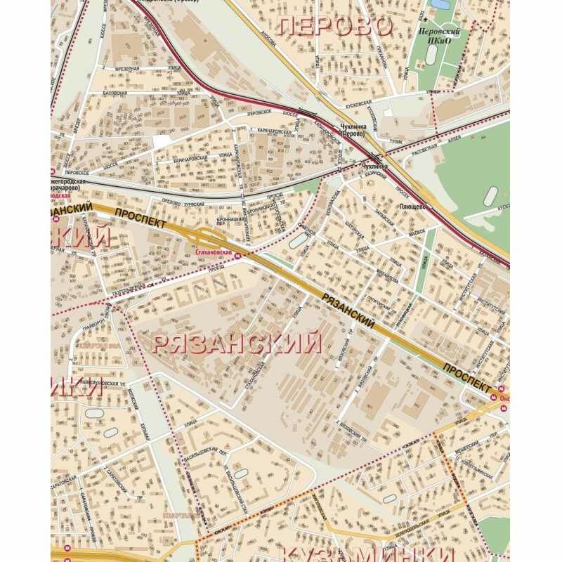 Настенная карта Атлас Принт «Москва с каждым домом» 1:21тыс. 155x206 см - фото №6