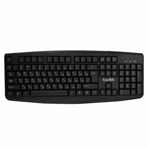 Клавиатура проводная FaisON, Rounded, KB119, мембранная, 1.3 м, цвет: чёрный