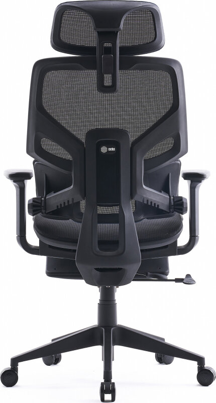 Кресло Cactus CS-CHR-MC01-BLBK на колесиках сетка/ткань черный/синий