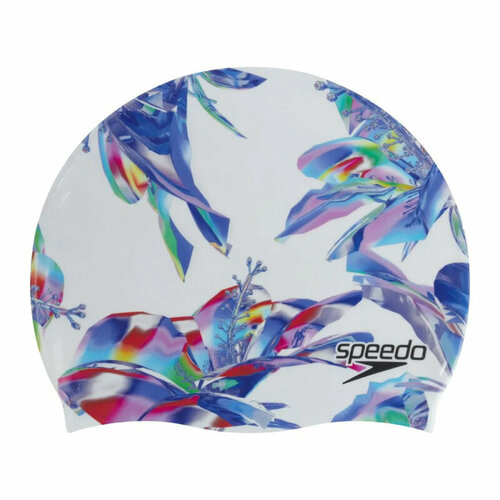 фото Шапочка для плавания speedo digital print cap au white/black, белый/принт