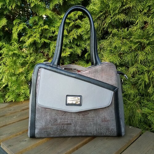 Сумка мессенджер  з 1400 серая, фактура гладкая, бархатистая, серый