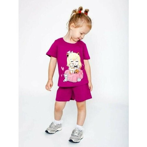 Комплект одежды Ивашка, размер 104/60, фиолетовый комплект одежды ивашка футболка и бриджи повседневный стиль размер 104 см белый бирюзовый
