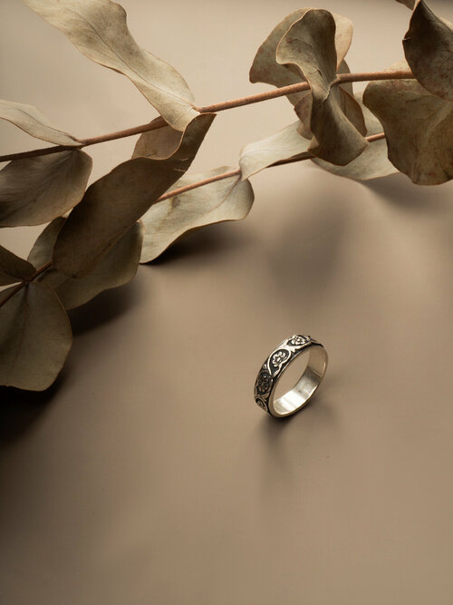 Кольцо Вознесенский ювелирный завод, серебро, 925 проба, чернение, размер 18, серебряный