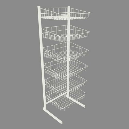 Стойка прикассовая 1800×400×350, 6 корзин
