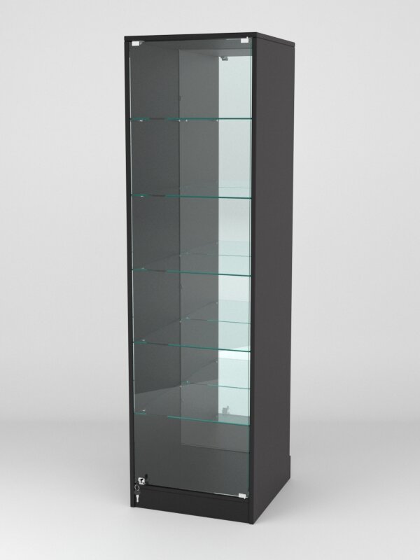 фото Витрина "астра ХИТ продаж" №503 (с дверкой, задняя стенка - зеркало), Черный 45 x 45 x 160 см