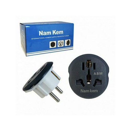 Переходник с US CN UK на Евровилку цельно-медный сердечник Белый 359₽