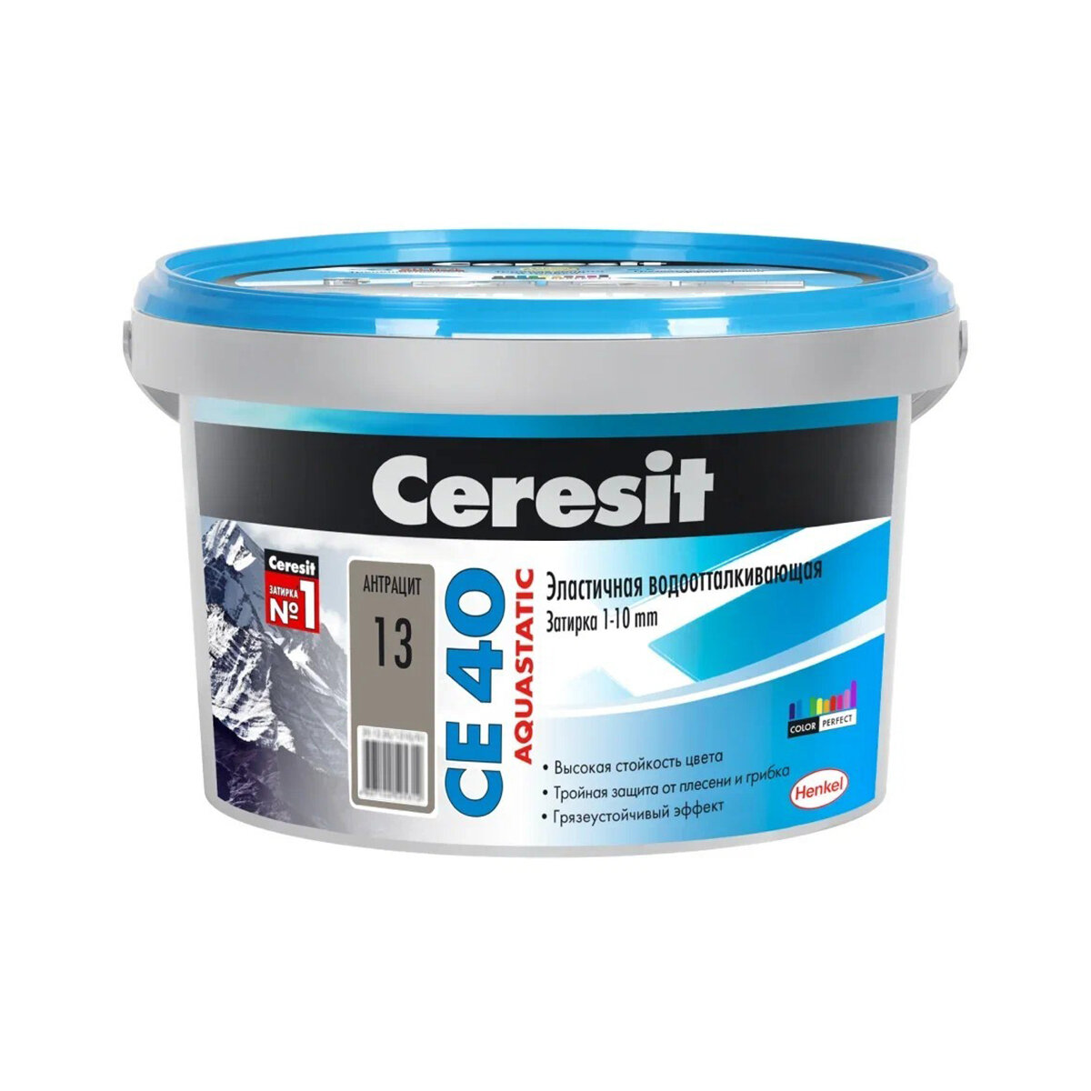 Затирка Ceresit CE 40 Aquastatic №13, антрацит, 2 кг