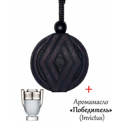 Ароматизатор в автомобиль / освежитель воздуха в машину диск черное дерево Renault, аромат №8 Победитель (Invictus)