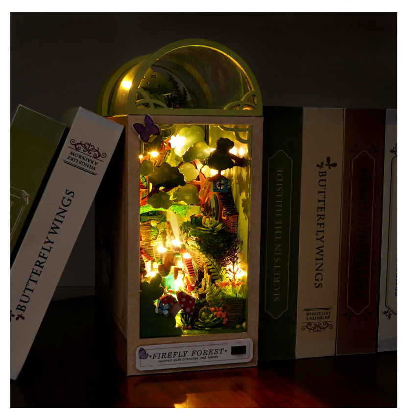 Декоративная деревянная подставка с подсветкой MyPads, вставка между книг, конструктор Book Nook, идеальный подарок для сестры, брата, племянницы.