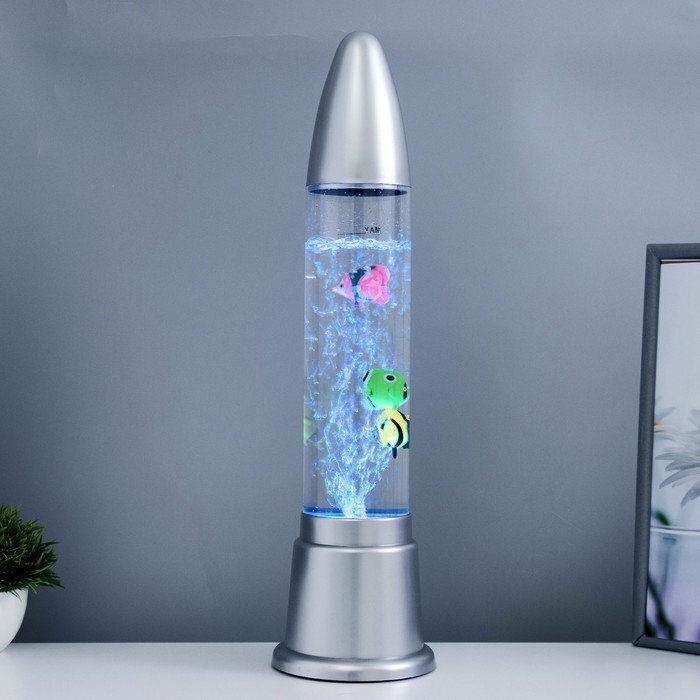 Светильник "Аквариум" LED RGB серебро 12x12x50 см - фотография № 1