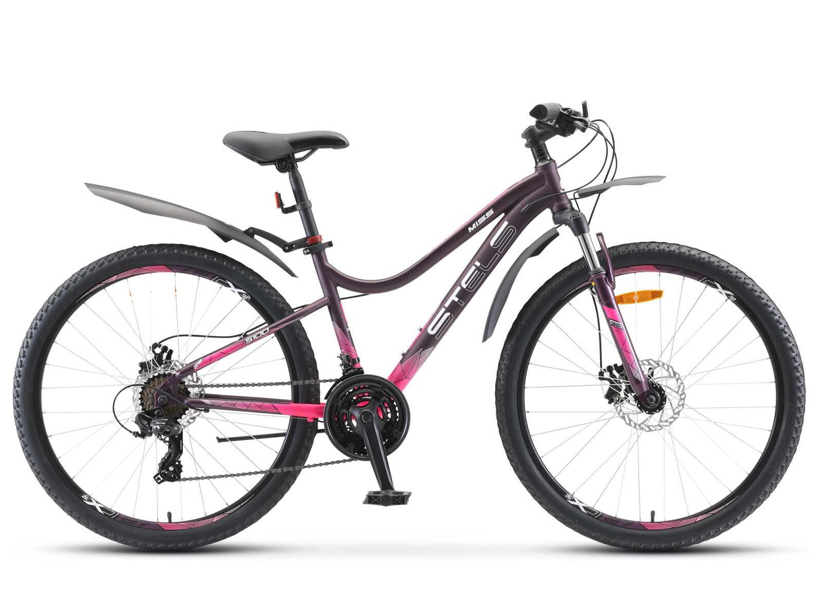 Женский велосипед Stels Miss 5100 MD V040 (2023) 15" Темно-фиолетовый (145-160 см)